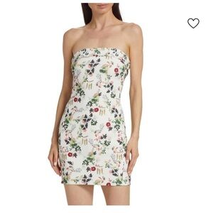 Alice + Olivia Strapless Floral Dress - Multicolor on White